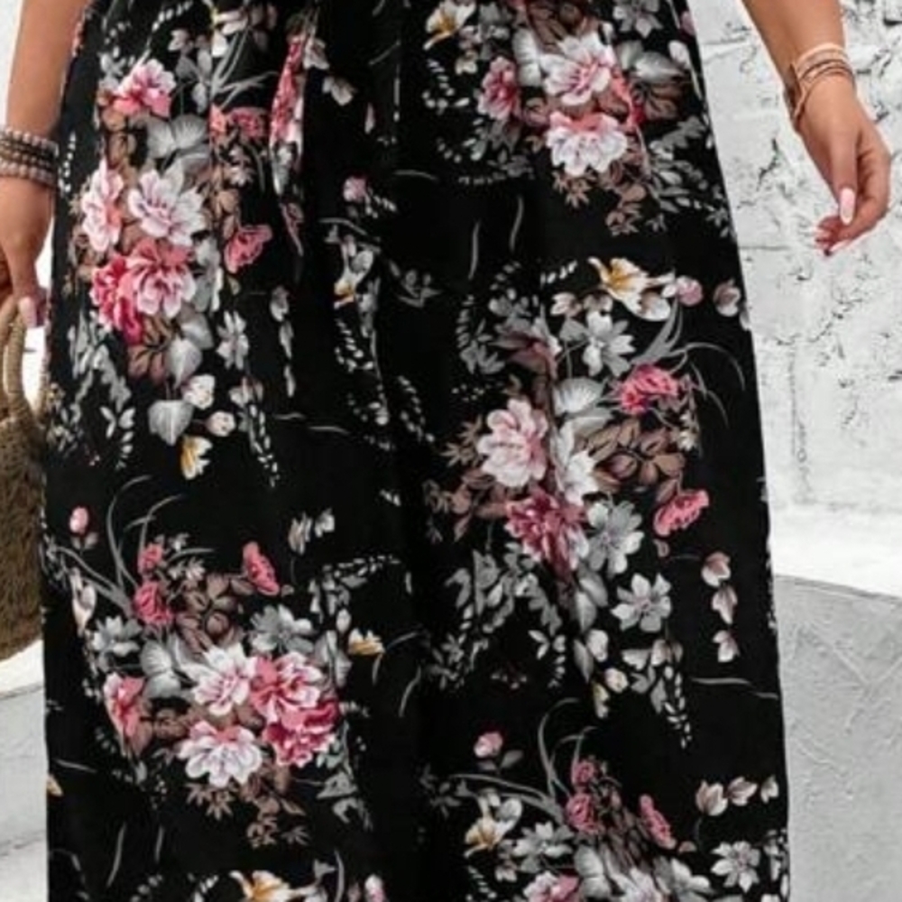 Floral & Black Jumpsuit